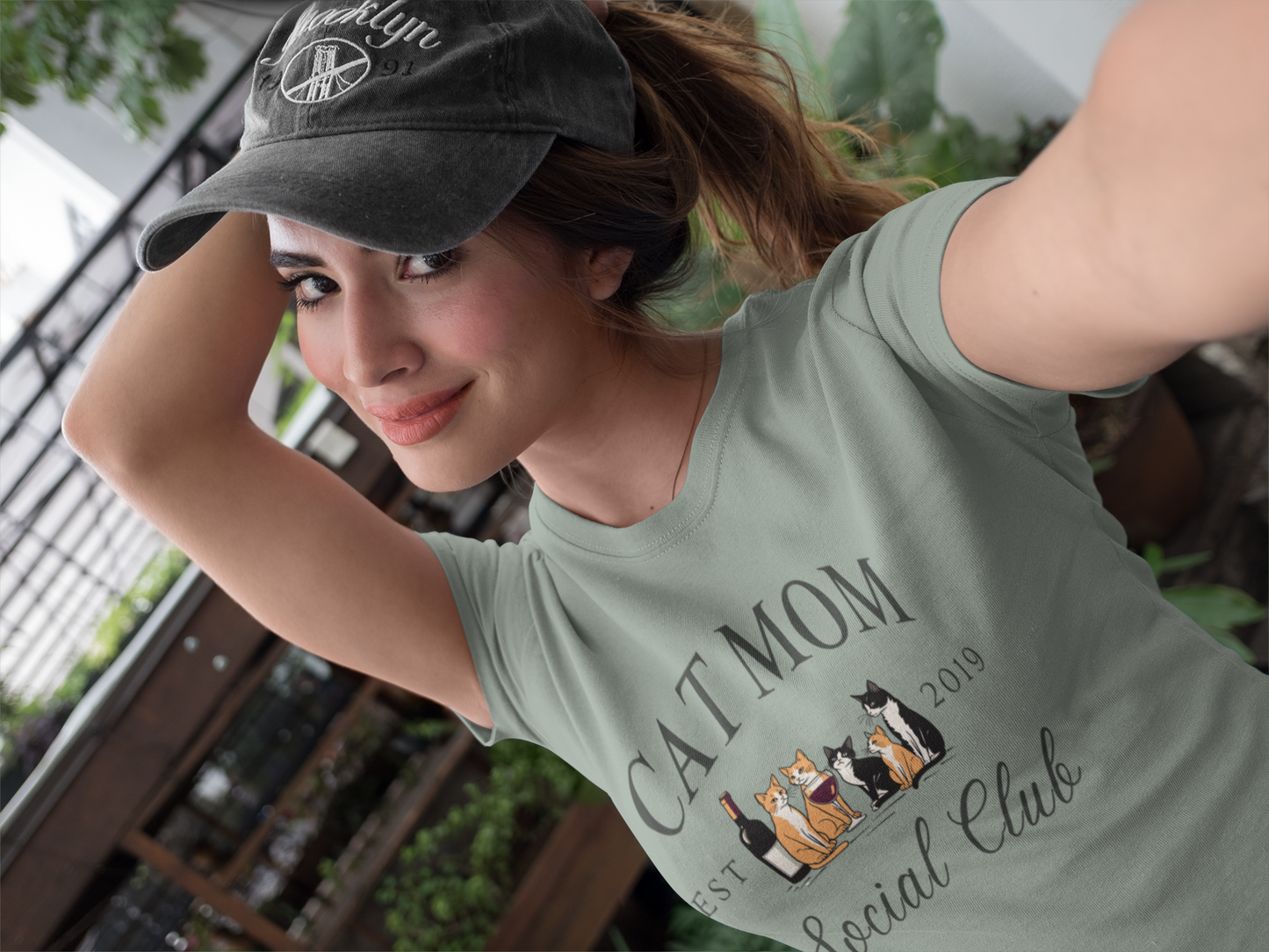 Personalized Cat Mom Social Club Graphic Tee