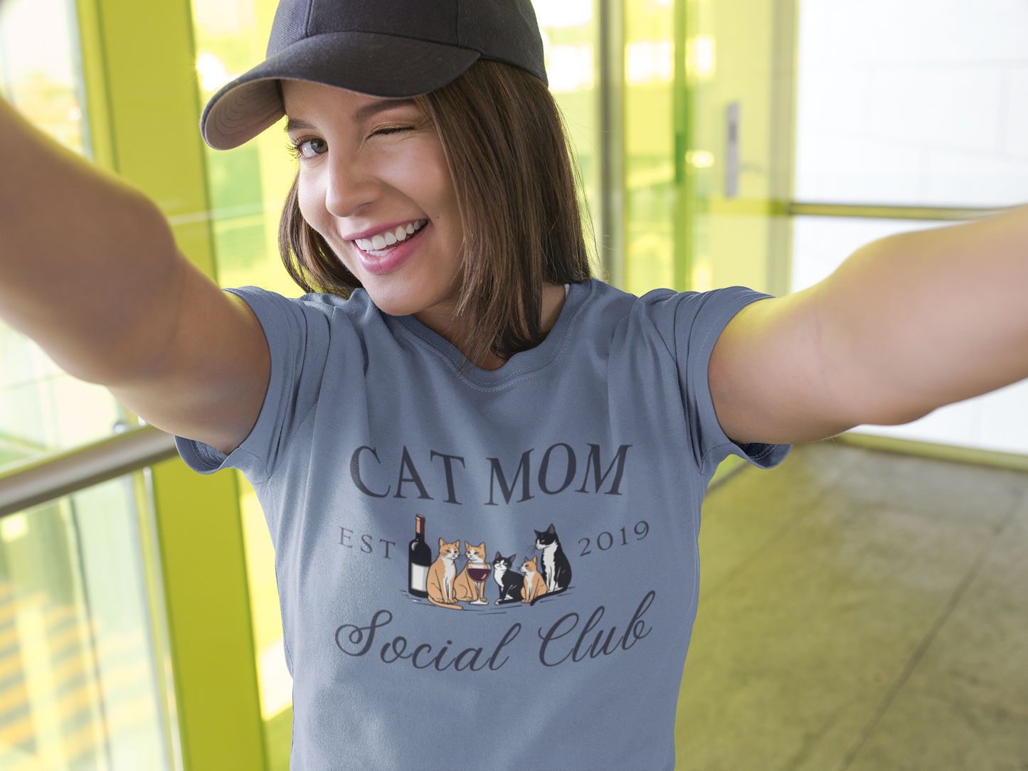 Personalized Cat Mom Social Club Graphic Tee